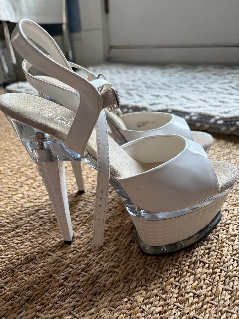 Pleaser White Patent Platform High Heels